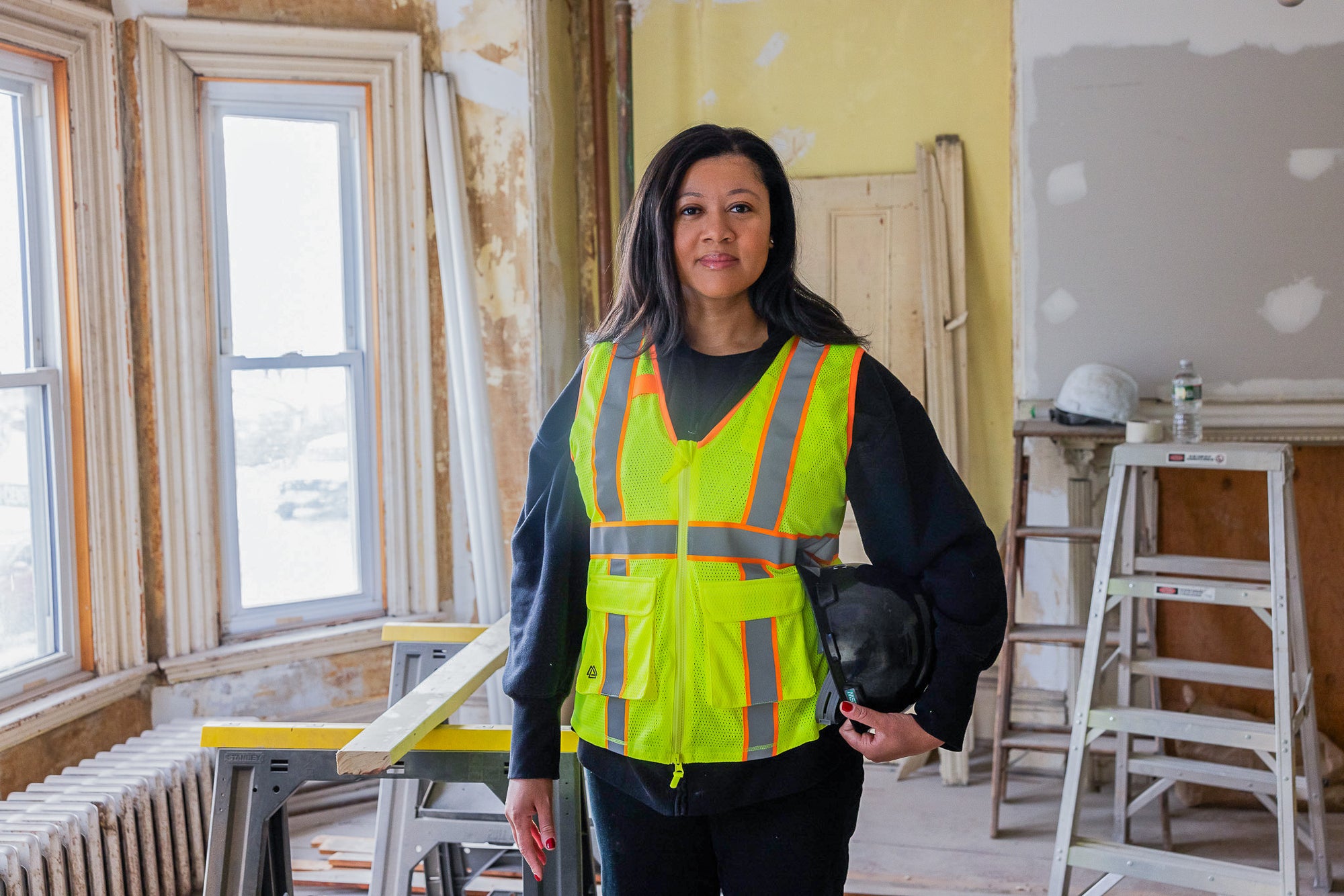 ARX women’s hi-vis safety vest on model